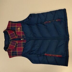 The North Face Plaid Sheka Down Puffer Vest 550